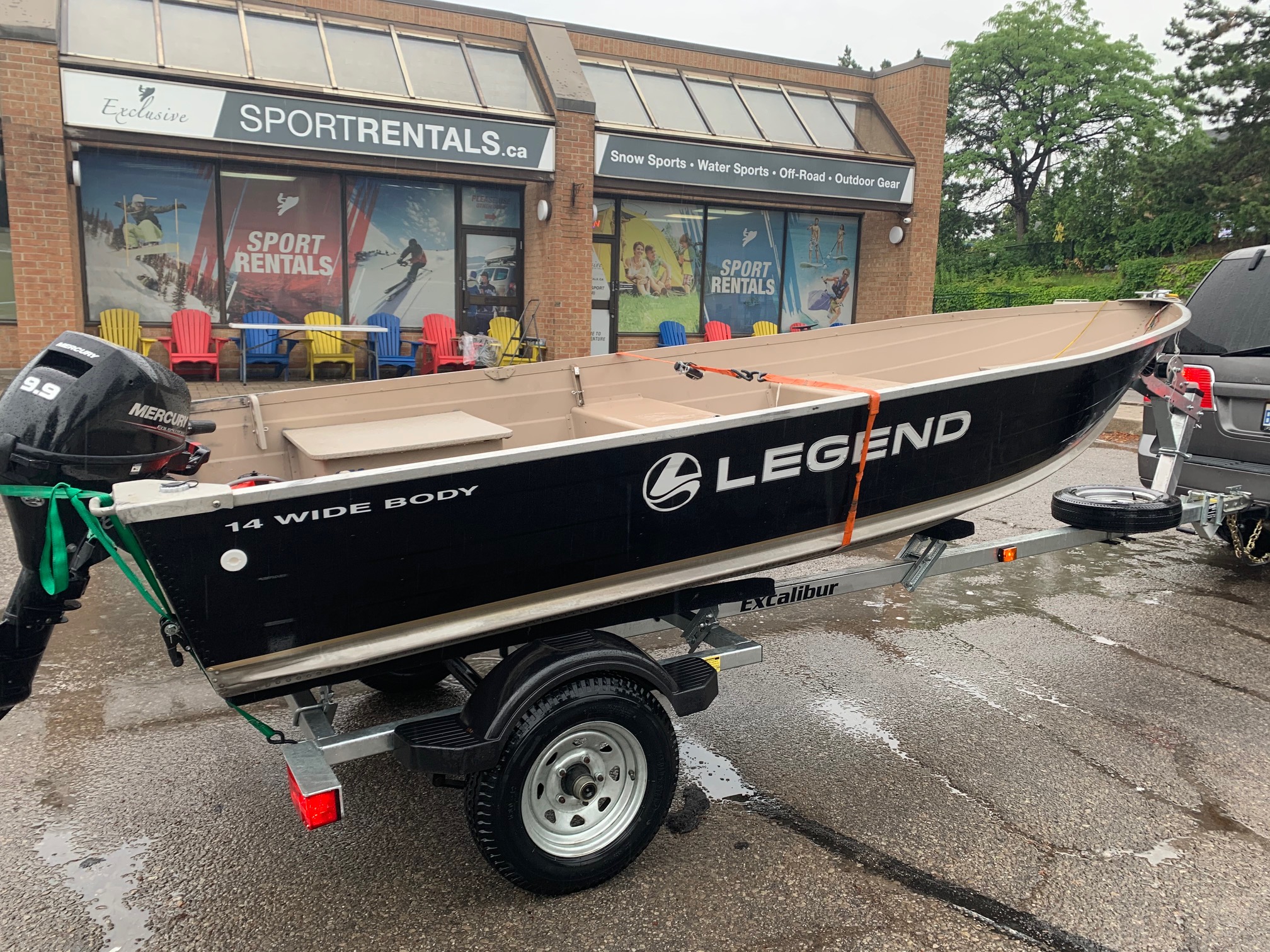 Aluminum fishing boat on the water